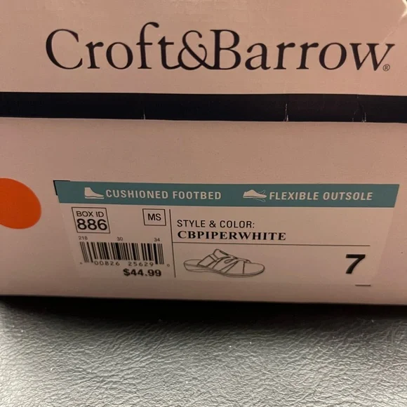 Women’s Croft & Barrow sandals - Size 7 - worn once/like new in box - Picture 3 of 5